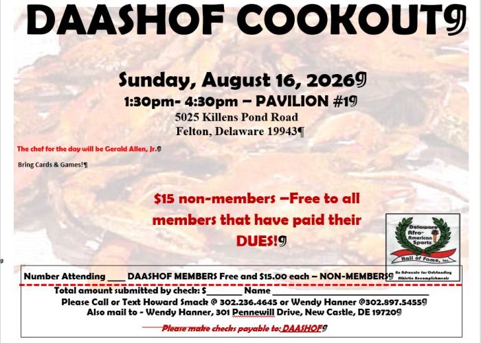202 -DAASHOF COOKOUT FLYER- Killen's Pond